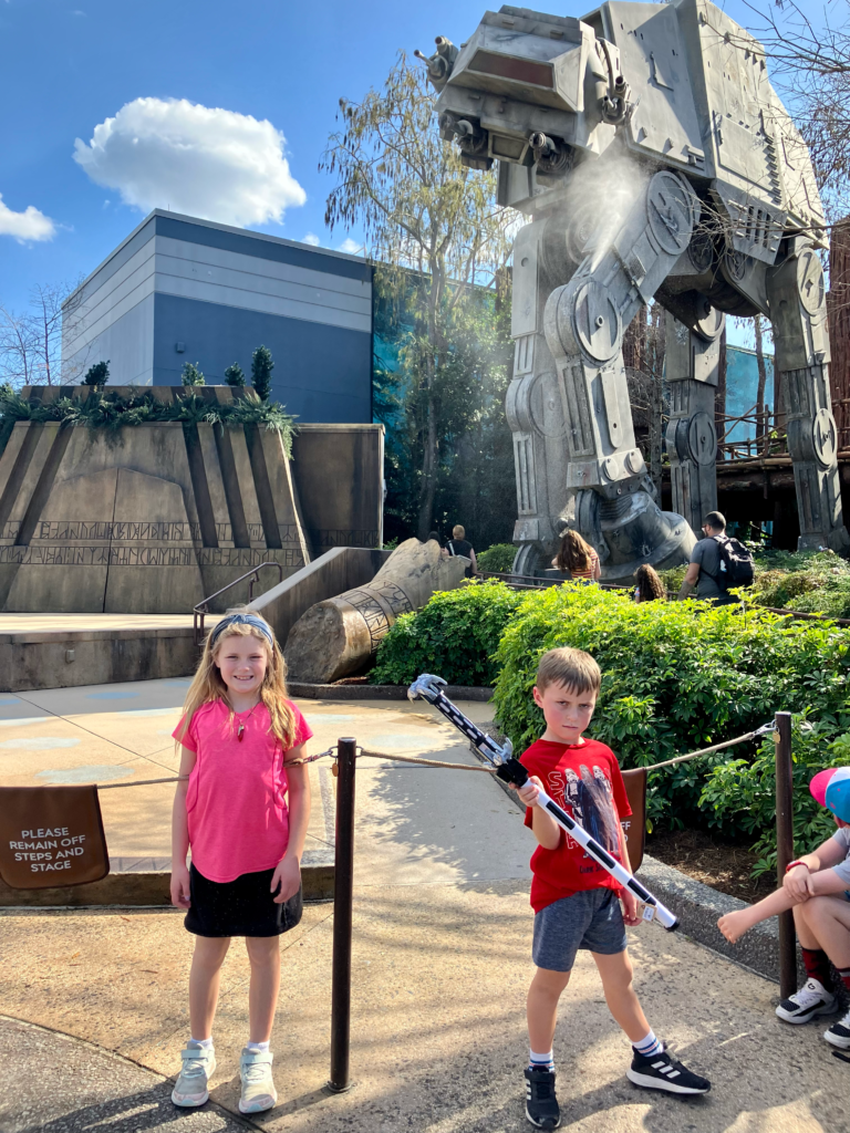 Kids with AT-AT at Hollywood Studios