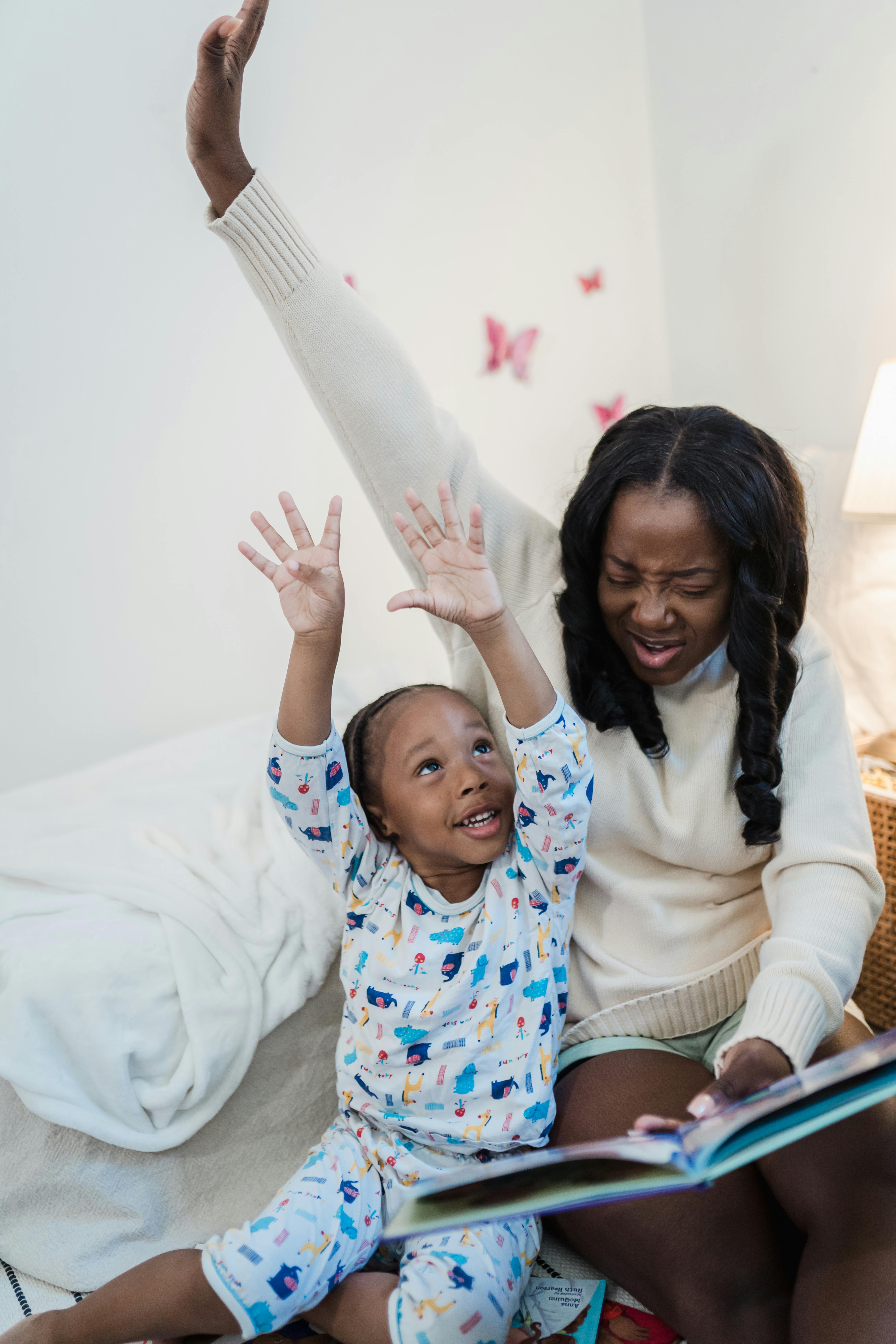 Engaging with toddlers during storytime helps parents connect