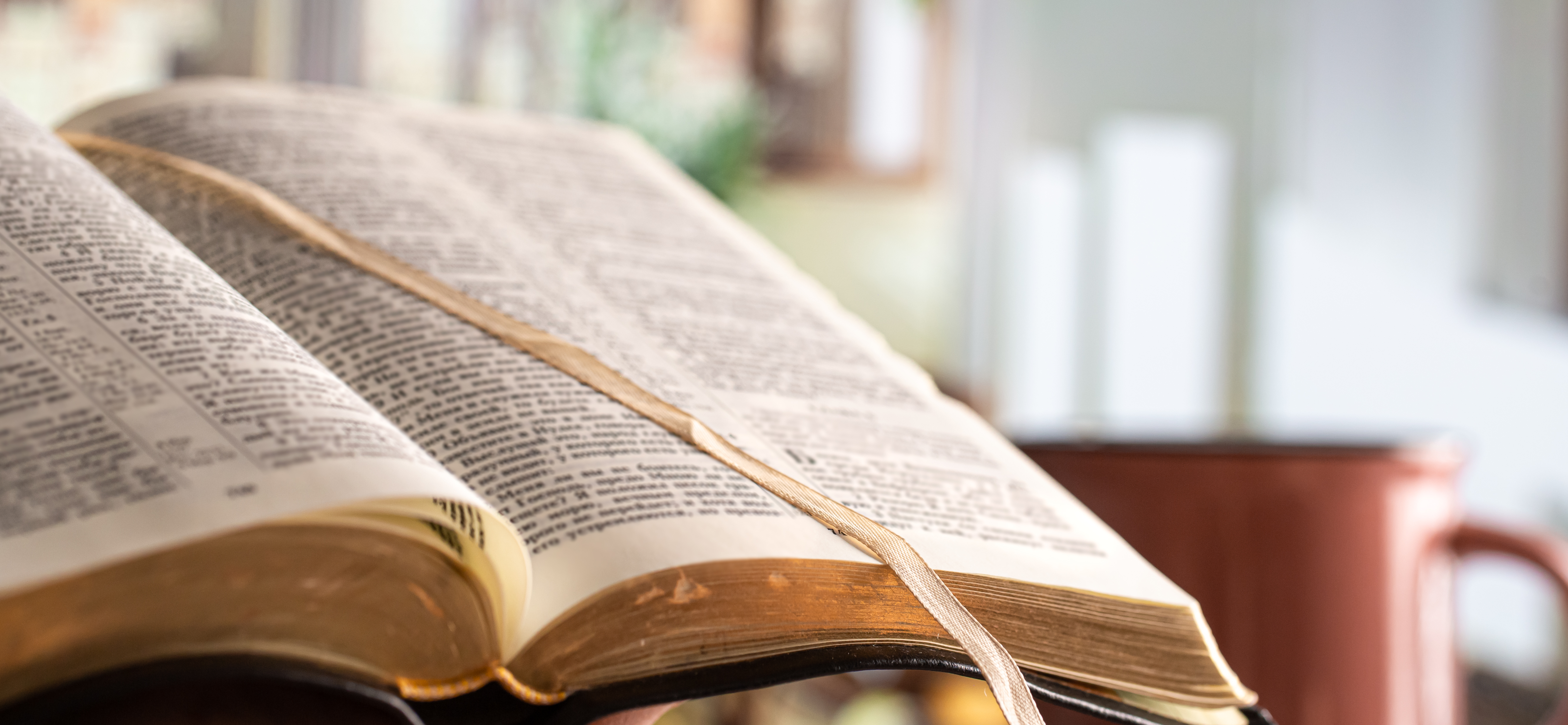 Beautiful Bible on desk